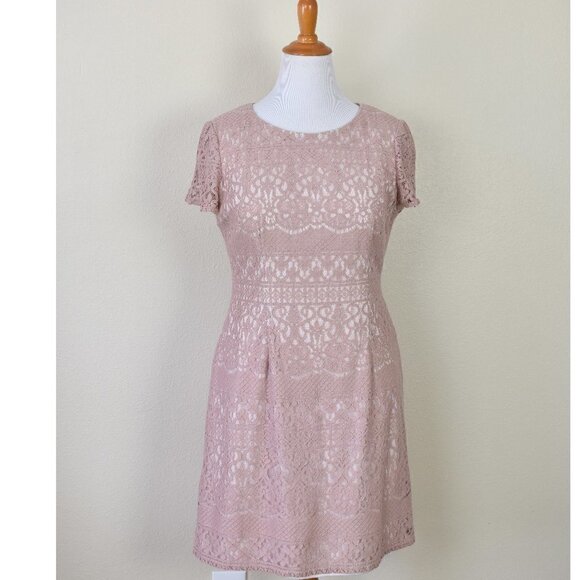 Adrianna Papell Dresses & Skirts - Adrianna Papell Lace Overlay Cap Sleeve Dress